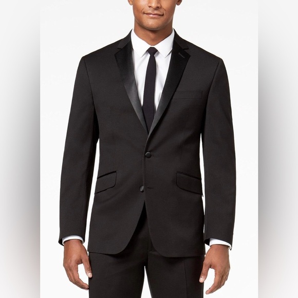 Kenneth Cole Reaction TECHNI-COLE Performance Notch Lapel Tuxedo, Black, 42R - Picture 1 of 12